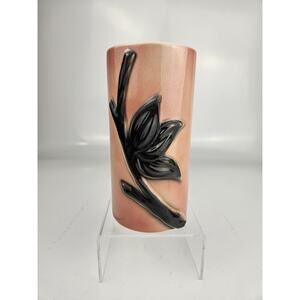 Vintage‎ 1950's Royal Copley Pottery Planter/Vase - Black Floral on Pink